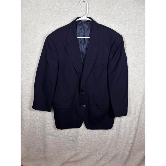 Vintage BurberryBlue Men Blazer Jacket Size 45R - 2 Button...